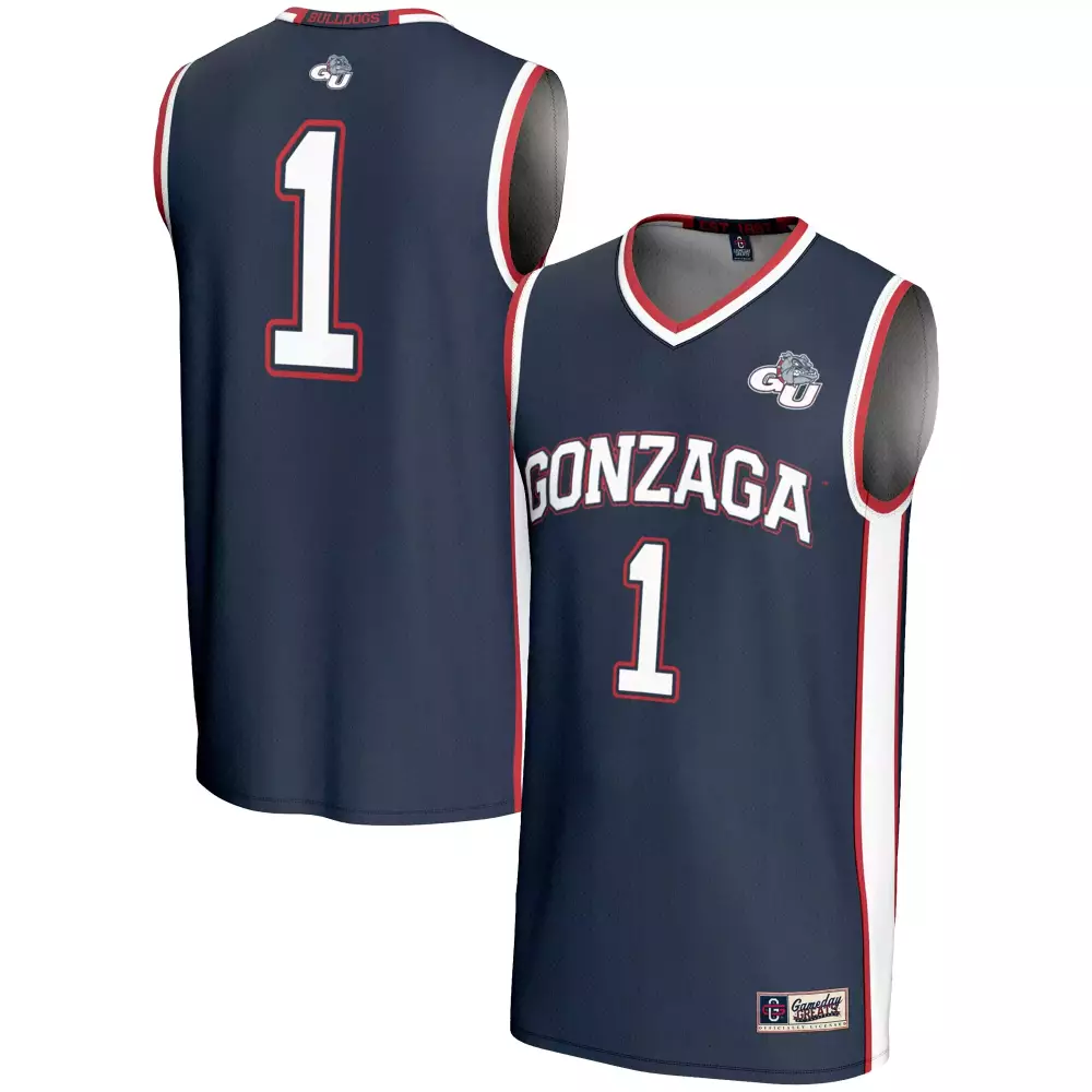 Custom Gonzaga 1 Jersey Navy Men White Red All Stitched Vapor