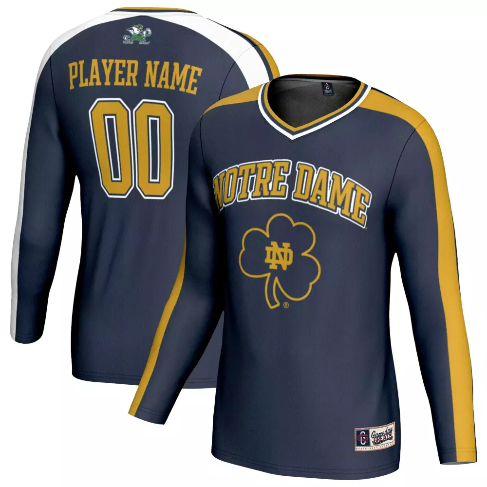 Notre Dame Jersey Navy Blue T-shirt Gold White Gameday Unisex Fashion