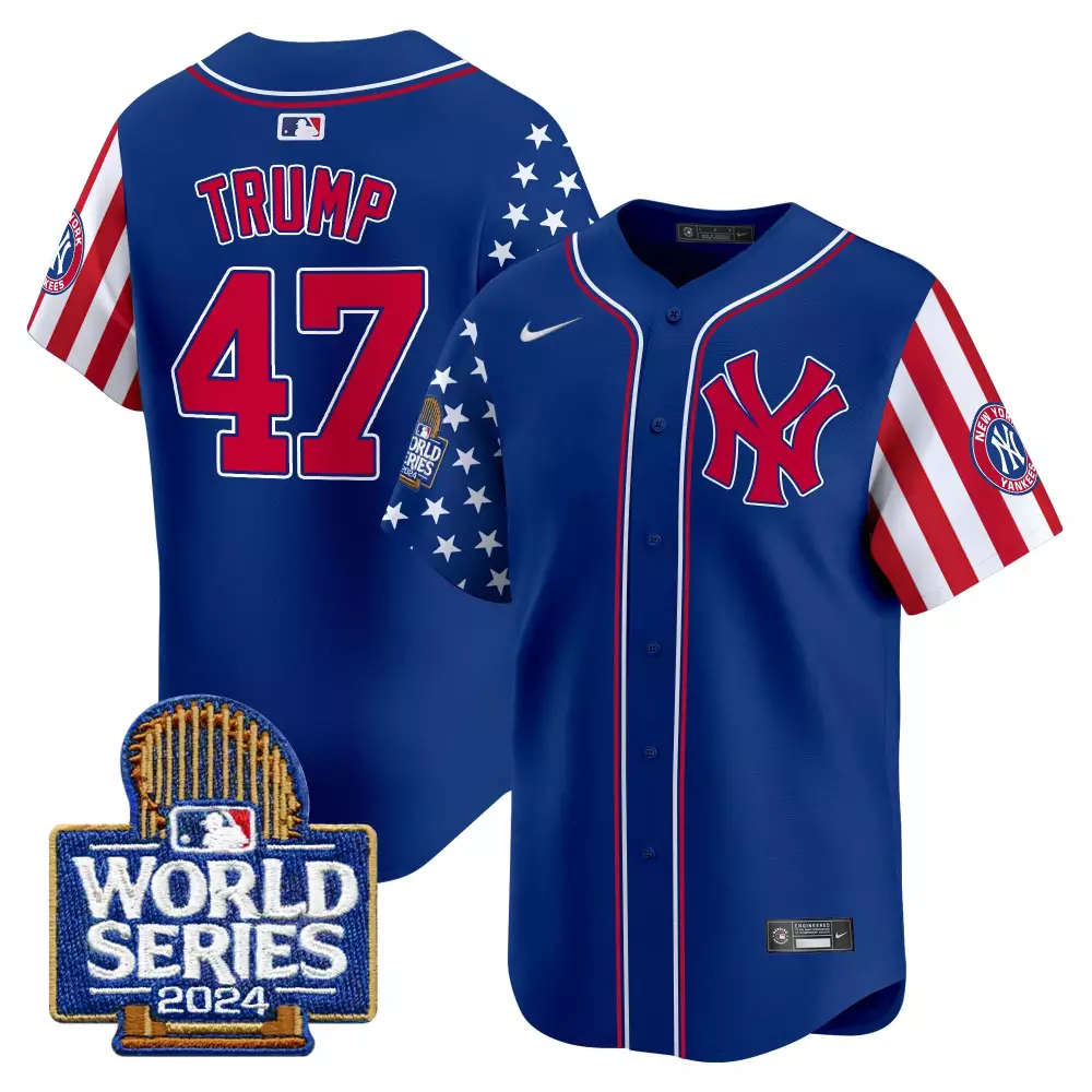 Donald Trump 47 New York Yankees Jersey Blue World Series 2024 Men Alternate Custom Design