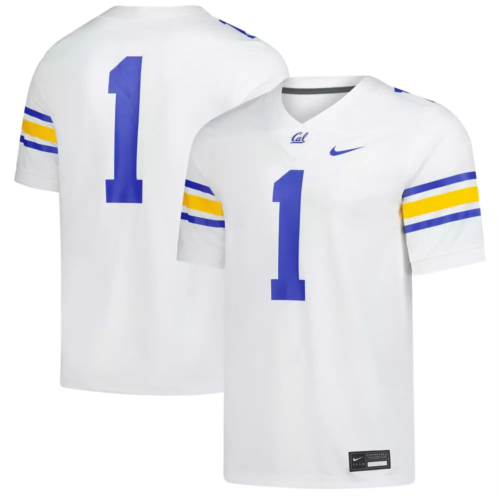 Custom Cal 1 Jersey White Blue Yellow Replica Game