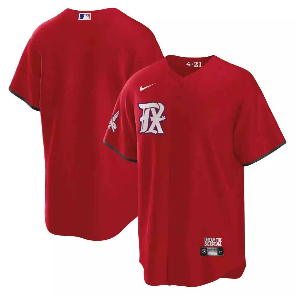 Custom Texas Rangers Jersey Red Dream The Big Alternate Men White Black All Stitched
