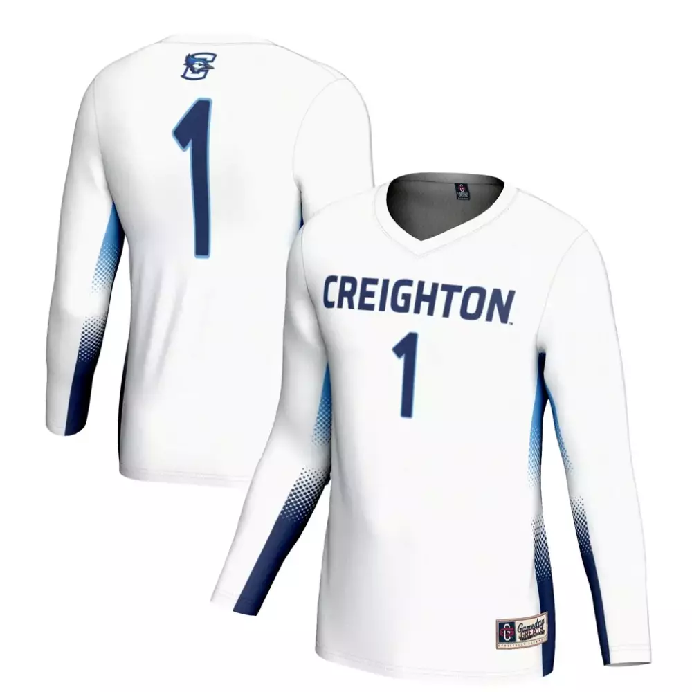 Creighton 1 Jersey White Men Volleyball Blue Light Gameday Unisex
