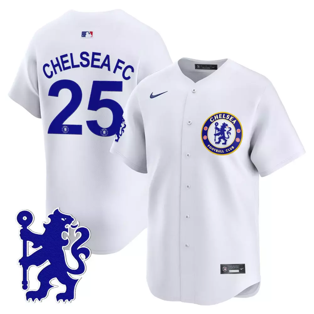 Chelsea Fc 25 Jersey White Blue Stitched Vapor Embroidered