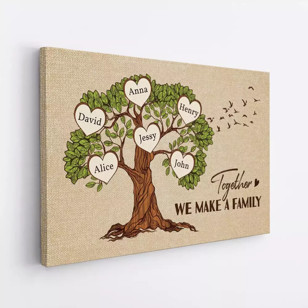 Family Tree Jersey Brown Green Beige