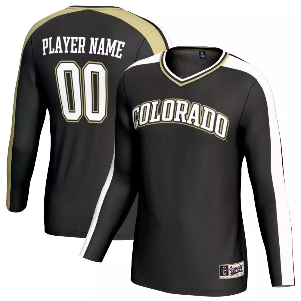 Colorado Jersey Black Men Long Sleeve White Gold Gameday Unisex Fashion