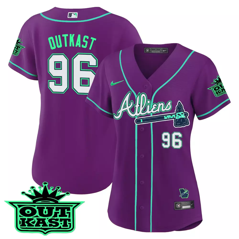 Outkast Athliens 96 Athens Aliens Jersey Purple Georgia Map Men Teal White All Stitched