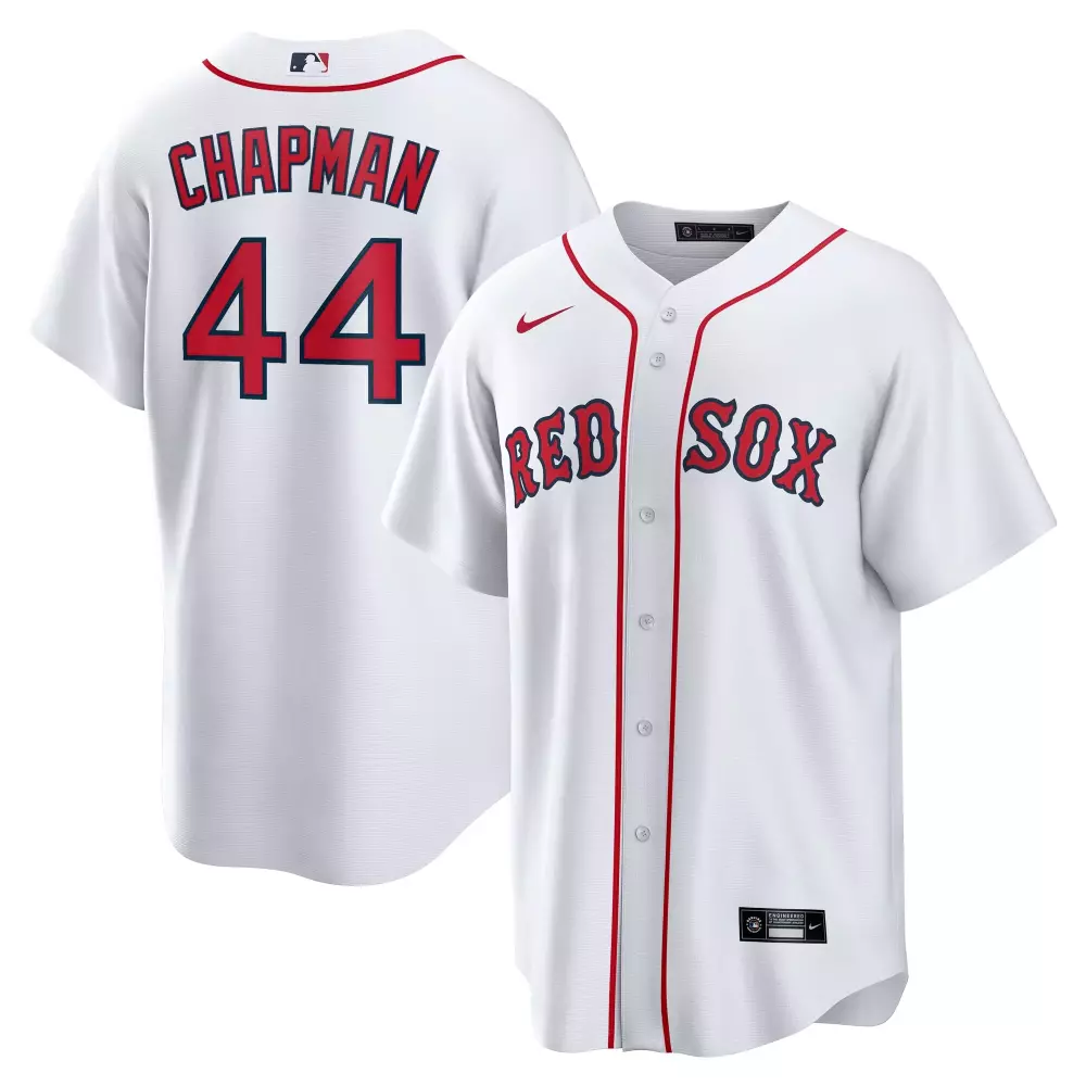Aroldis Chapman 44 Red Sox Jersey White Men Navy Blue Home Replica