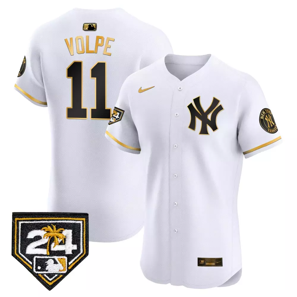 Anthony Volpe 11 New York Yankees Jersey White City Connect Men Custom Design Black