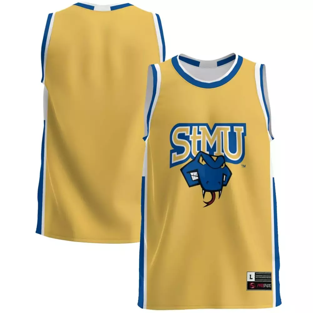Smu Mustangs Jersey Yellow Men Blue White Gameday