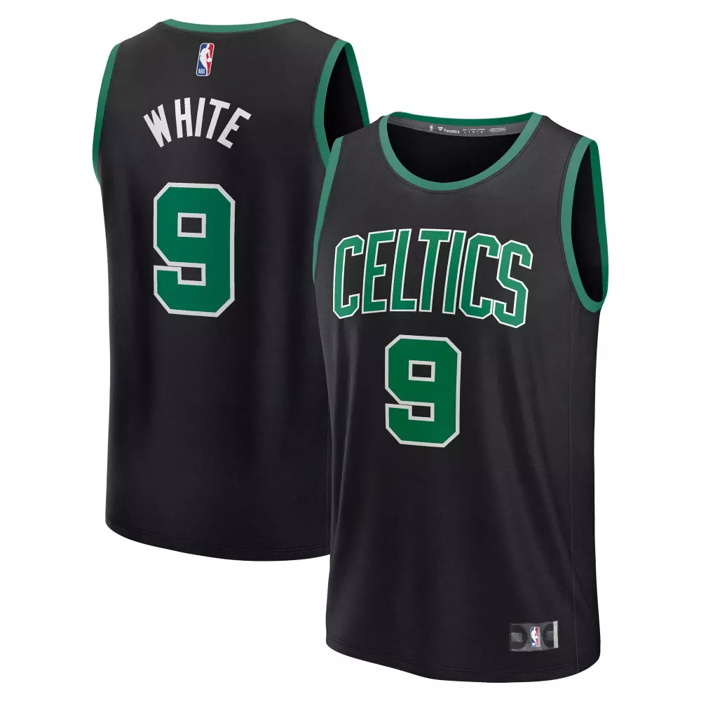 Derrick White 9 Celtics Jersey Black Men NBA Green Replica