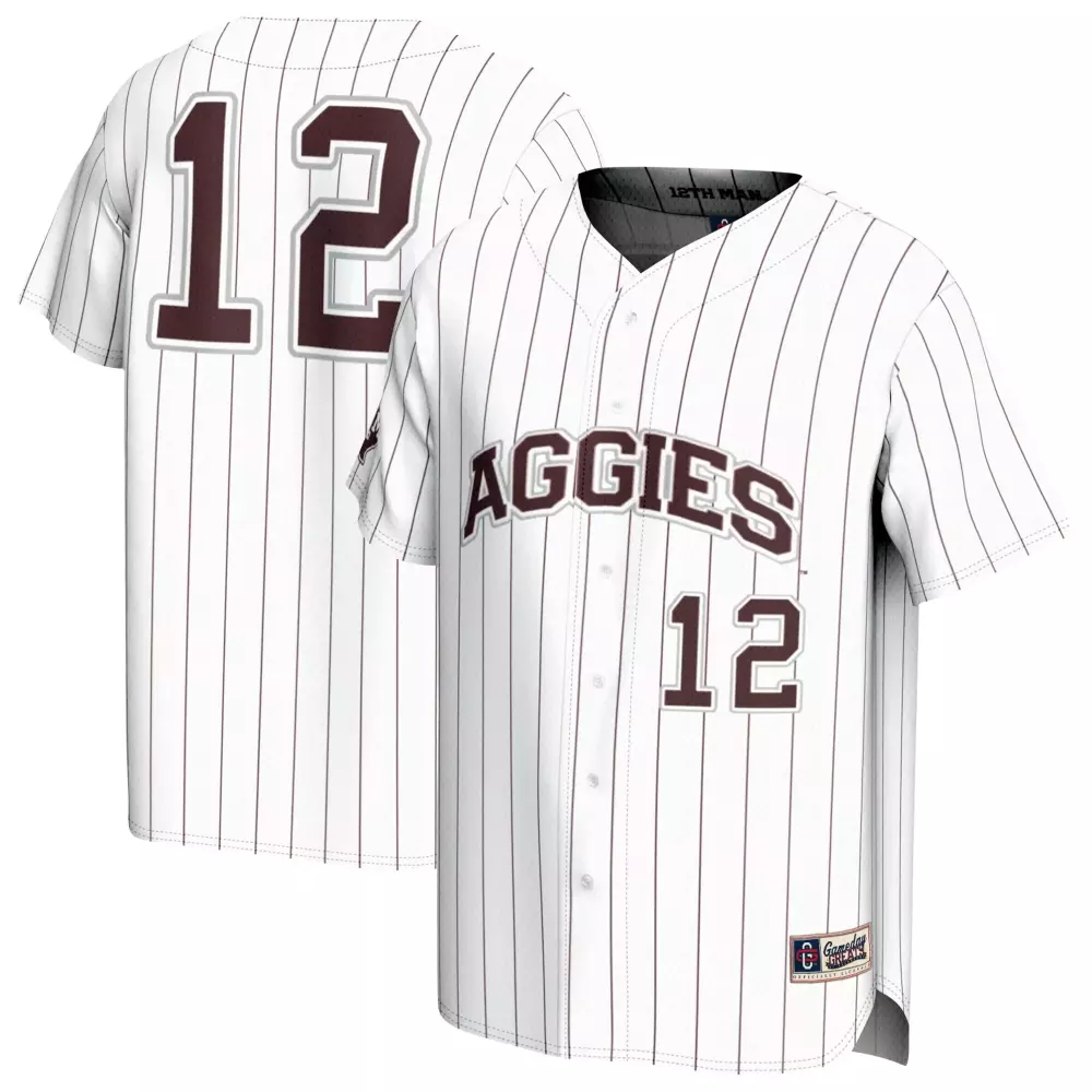 Unkwn 12 Aggies Jersey White Men Maroon Gameday