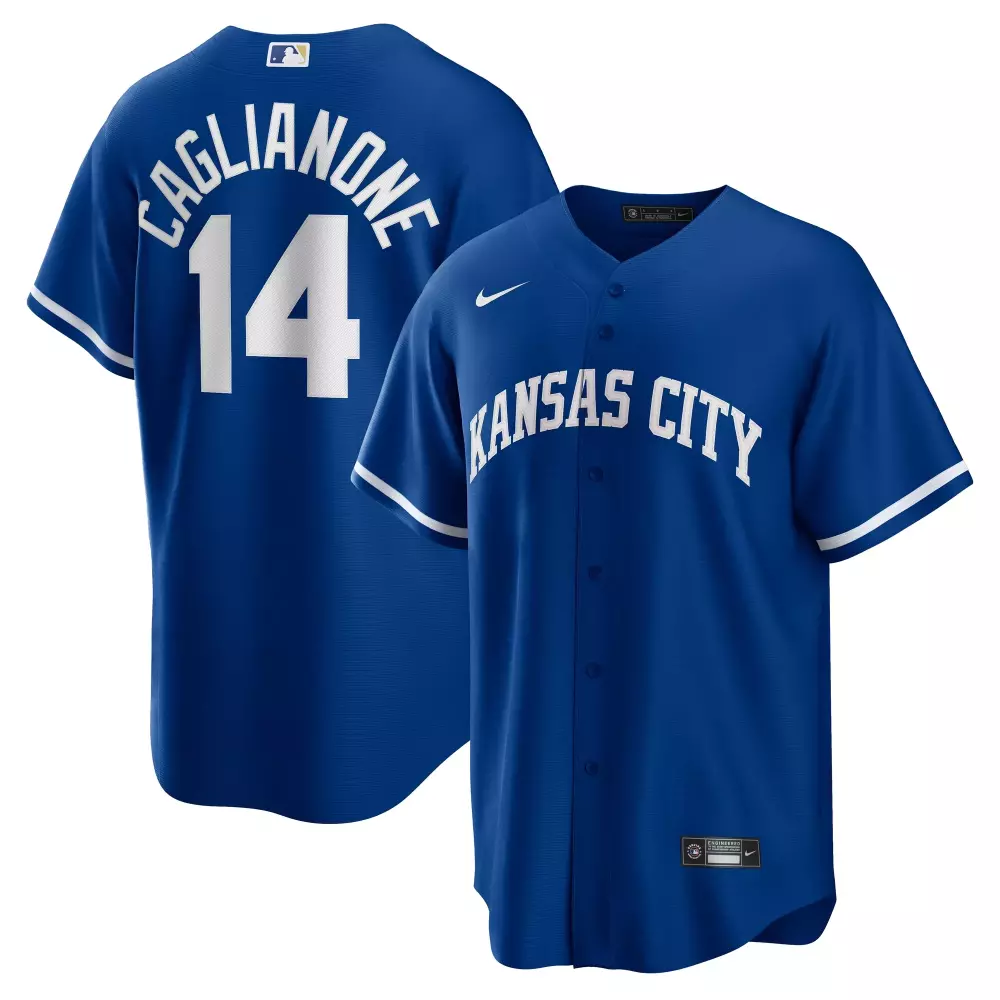 Jac Caglianone 14 Jersey Royal Blue Kansas City Royals Men White Home Replica