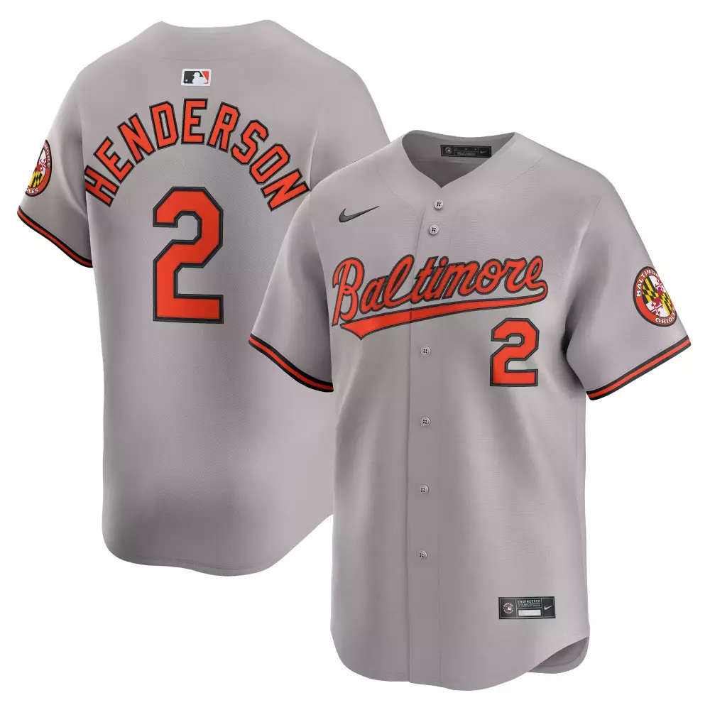 Gunnar Henderson 2 Jersey Gray City Connect Baltimore Orioles Flag Men Orange Black