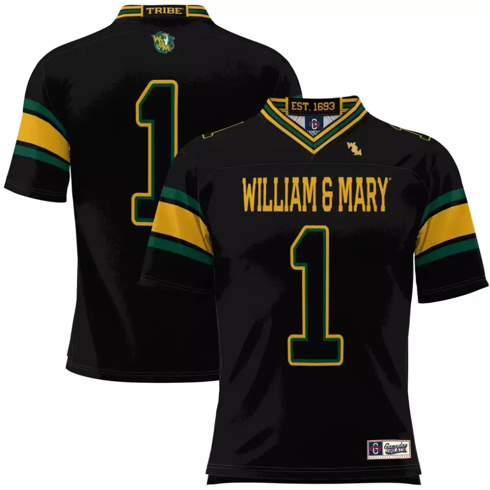 William & Mary 1 Jersey Black Est. 1693 Gameday Green Gold