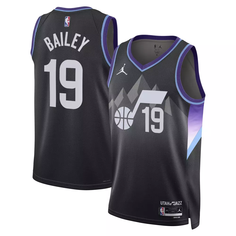 Ace Bailey 19 Utah Jazz Jersey Black City Edition Men Alternate Split Design Purple