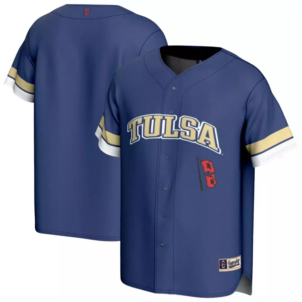 Tulsa Jersey Blue Gameday Brewer Gold White