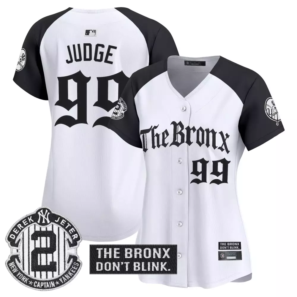 Judge Bronx 99 New York Yankees Jersey White Don't Blink Women Black Vapor Stitched