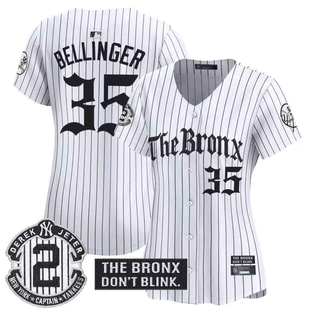 Cody Bellinger 35 Jersey White The Bronx Don't Blink New York Yankees Men Black Stitched