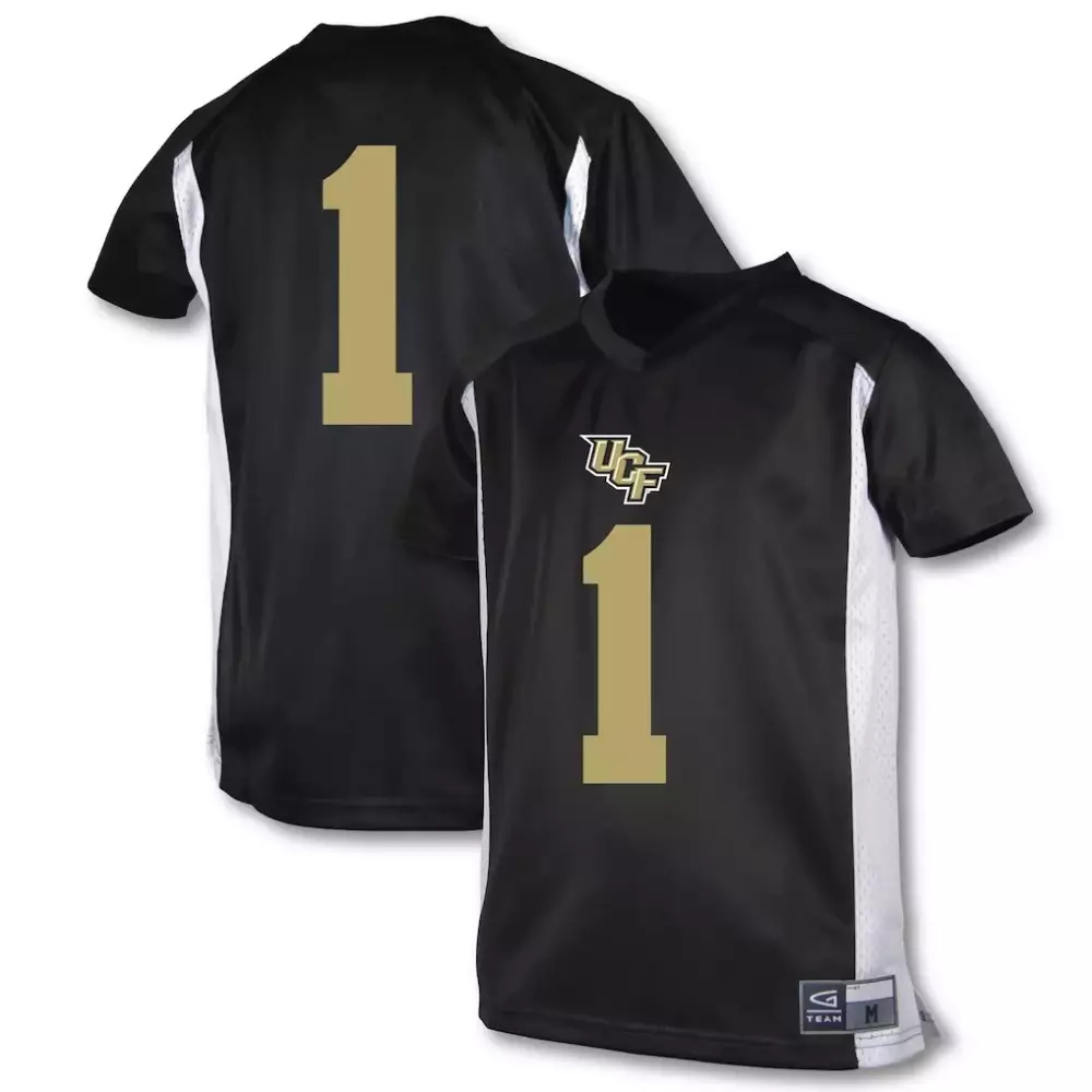 Custom Ucf Knights 1 Jersey Black Gold White