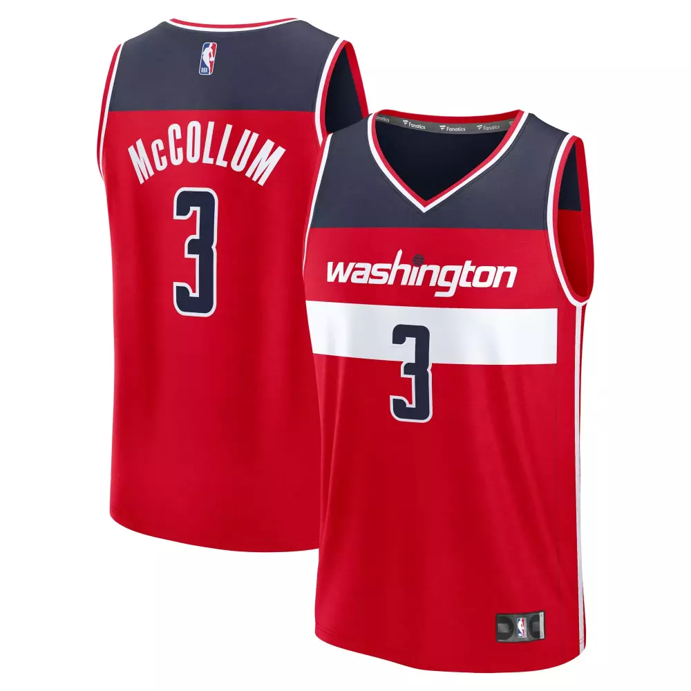 Cj Mccollum 3 Washington Wizards Jersey Red Men NBA Navy Blue White Replica Icon