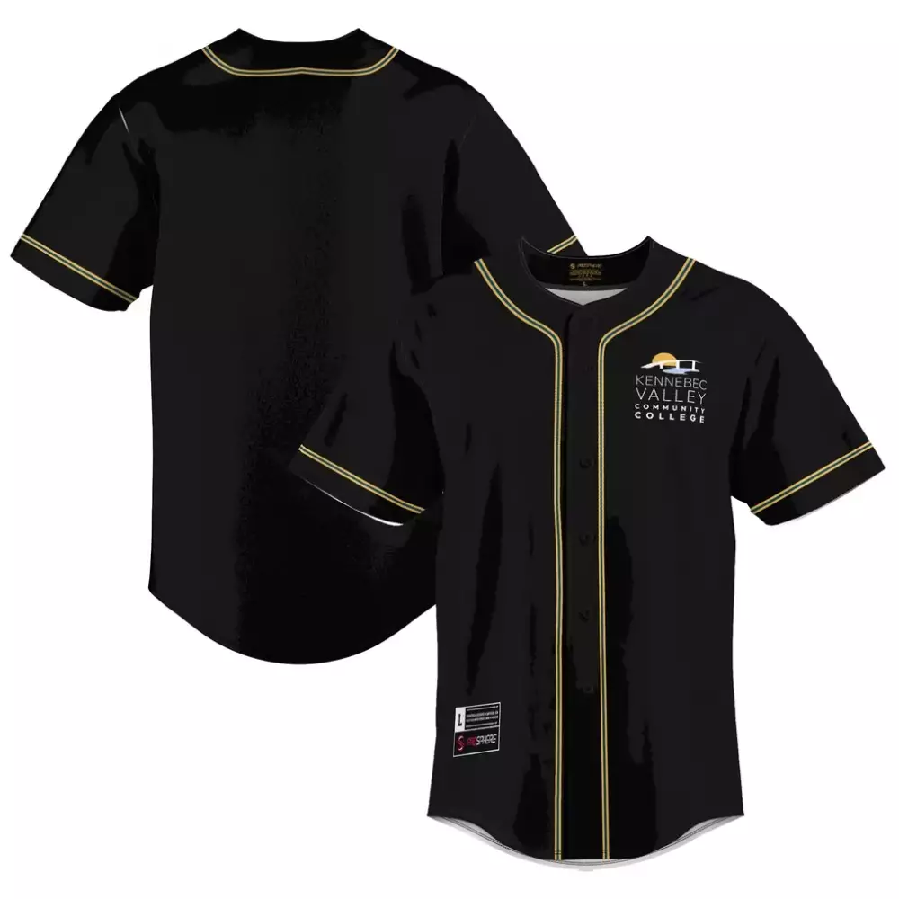 Custom Jersey Black Kennebec Valley Community College Design Yellow Teal Gameday Custom Jersey Black Kennebec Valley Community College Design Yellow Teal Gameday