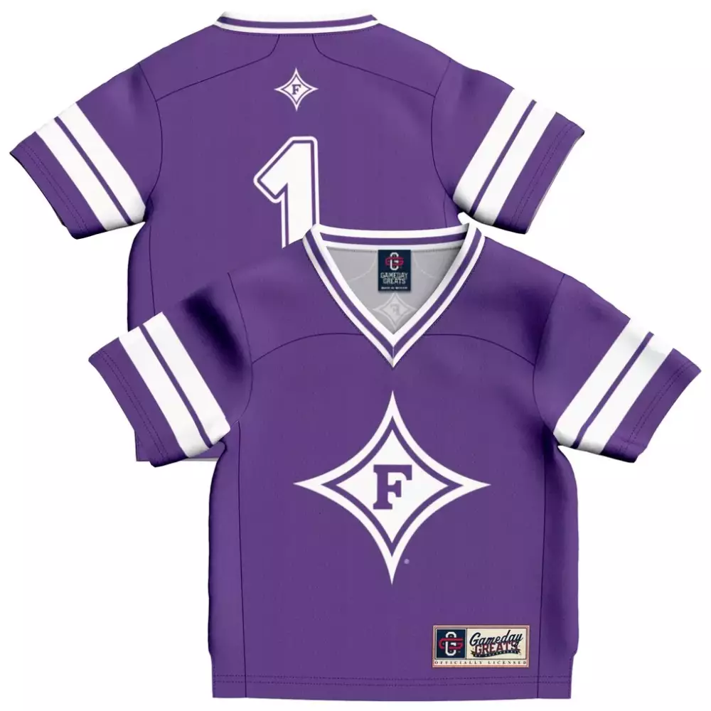 Custom 1 Jersey Purple White Gameday Fashion
