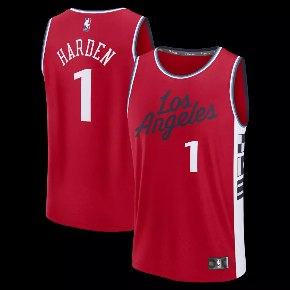 James Harden 1 Jersey Red Los Angeles Clippers Men NBA White Blue Replica