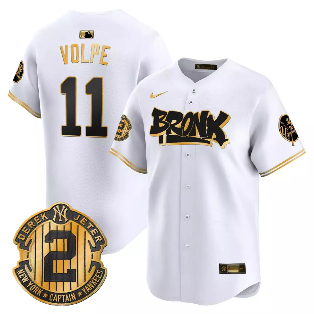 Anthony Volpe 11 New York Yankees Jersey White Bronx Men Black Gold Vapor Premier