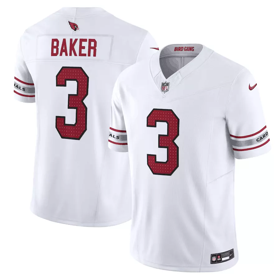Budda Baker 3 Arizona Cardinals Jersey White Men Red Gray Vapor Stitched