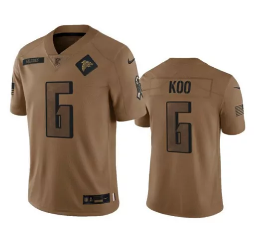 Younghoe Koo 6 Falcons Jersey Brown Salute To Service United States Flag Men Black