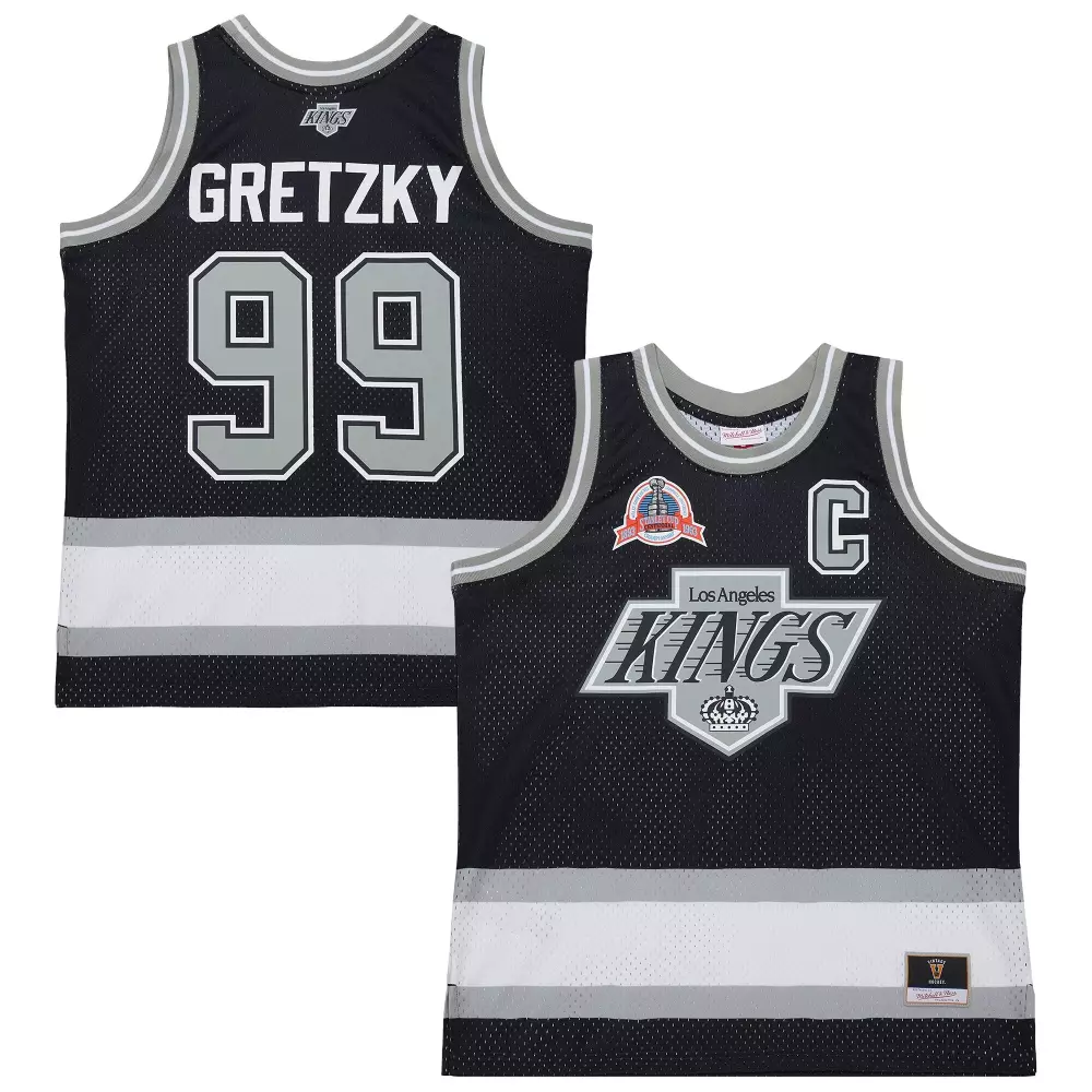 Wayne Gretzky 99 Jersey Black Los Angeles Kings Stanley Cup 1993 Men Silver White