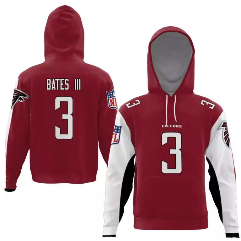 Jessie Bates Iii 3 Falcons Jersey Maroon Men Hoodie White Black Custom Collection