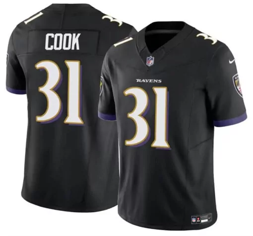 Dalvin Cook 31 Ravens Jersey Black Men White Purple Vapor Limited