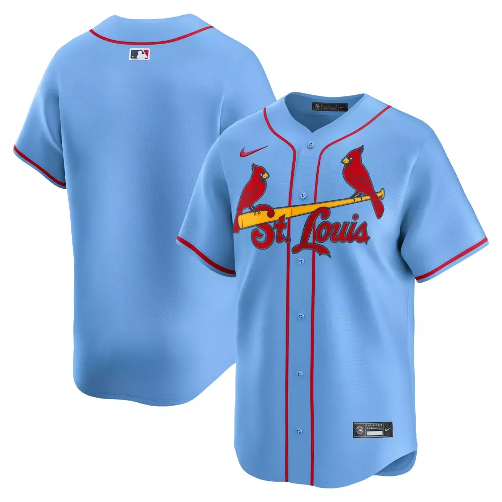 Custom St. Louis Cardinals Jersey Light Blue Men Red Yellow Alternate Limited