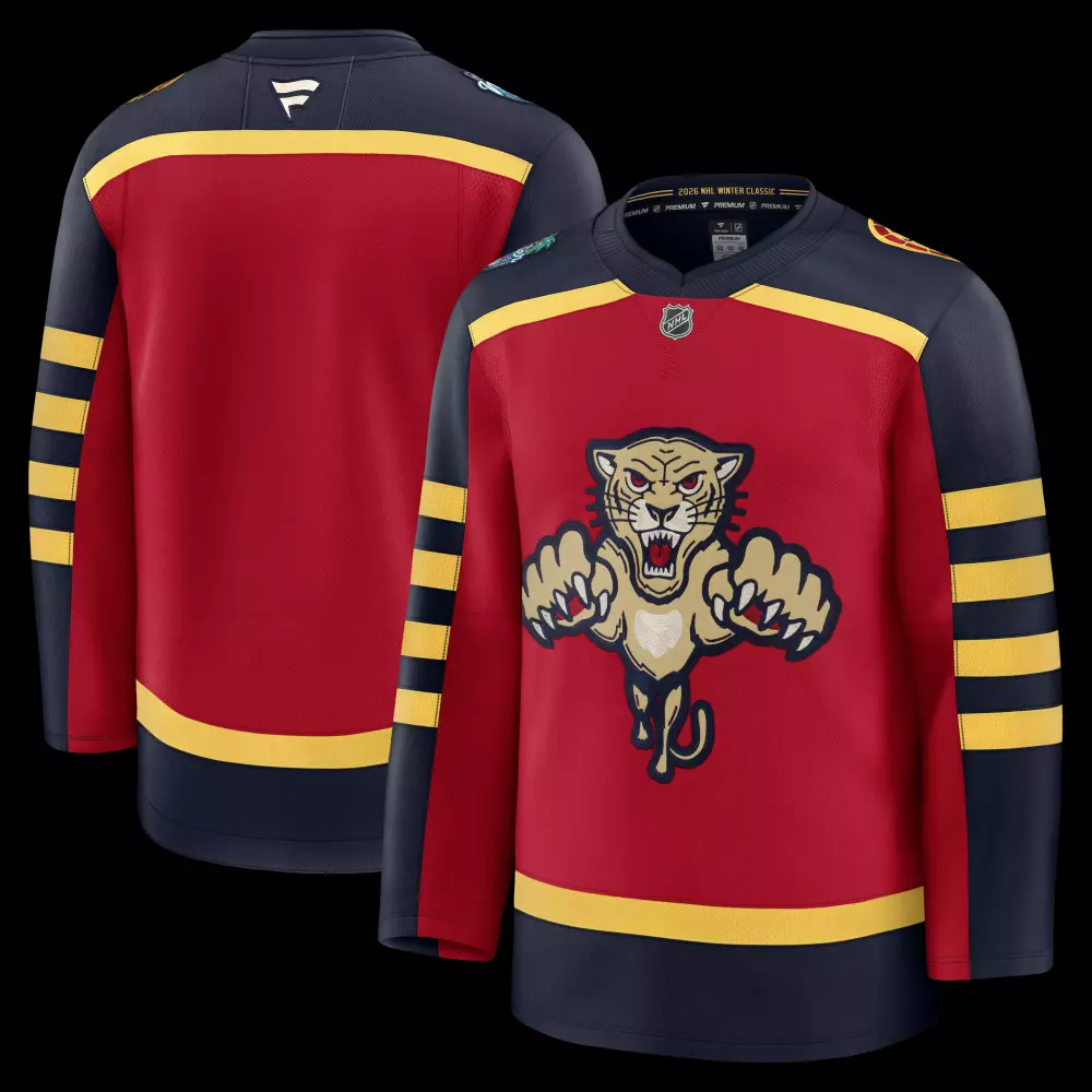 Custom Florida Panthers Jersey Red 2020 Winter Classic Men Ice Navy Blue Yellow