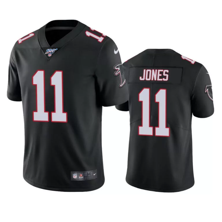 Julio Jones 11 Falcons Jersey Black Men Red White Vapor Stitched
