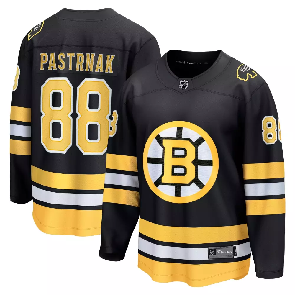 David Pastrnak 88 Boston Bruins Jersey Black Men Gold White Home Breakaway