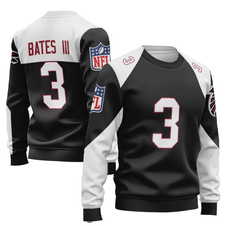 Walker Iii 3 Atlanta Falcons Jersey Black Men Sweatshirt White Red Vapor Limited