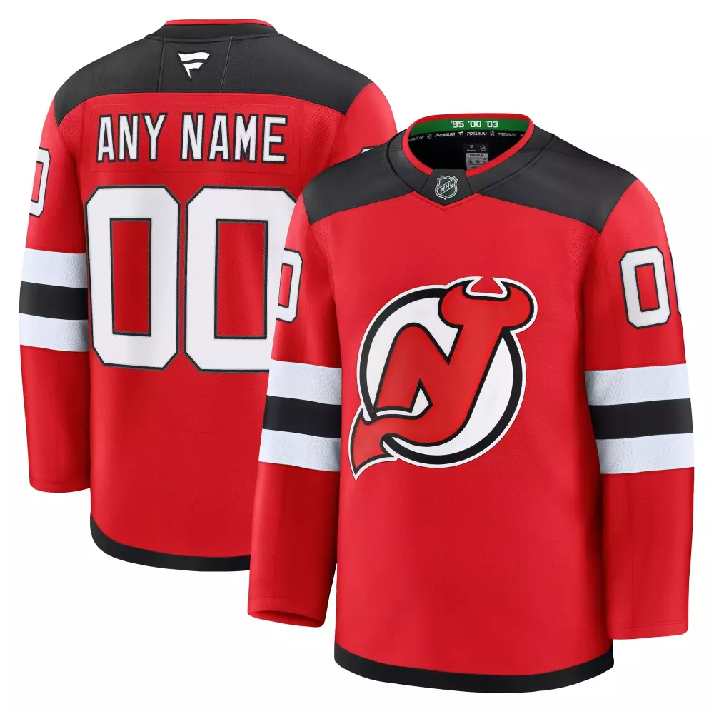 New Jersey Devils Red Men Black White Away Custom