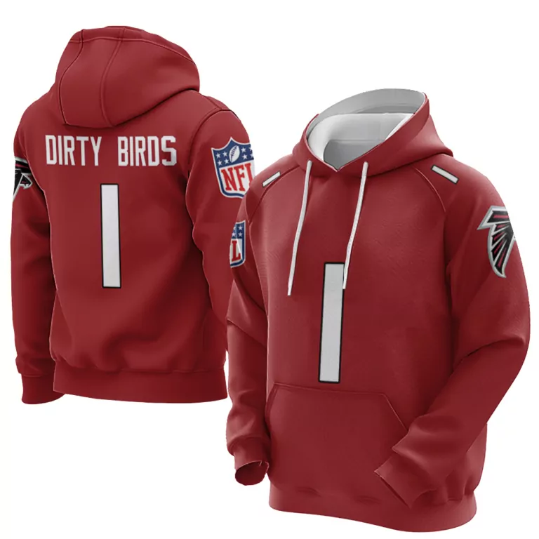 Dirty Birds 1 Atlanta Falcons Jersey Red Men Hoodie Black White Vapor Limited