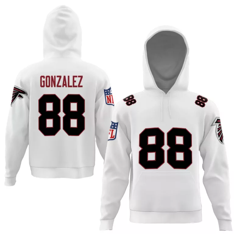 Tony Gonzalez 88 Atlanta Falcons Jersey White Men Hoodie Black Red Vapor Limited