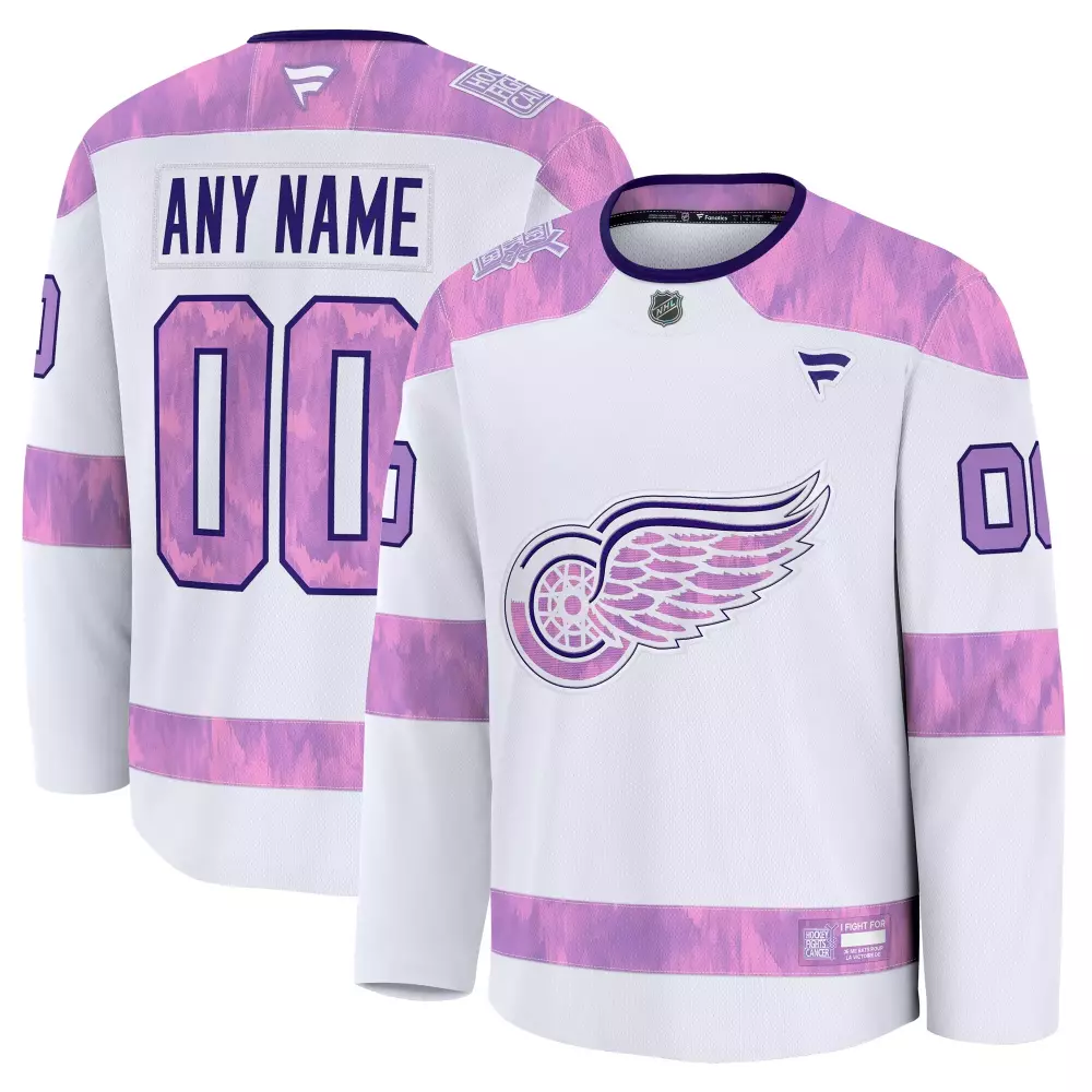 Detroit Red Wings Jersey White Hockey Fights Cancer Men Ice Alternate Split Design