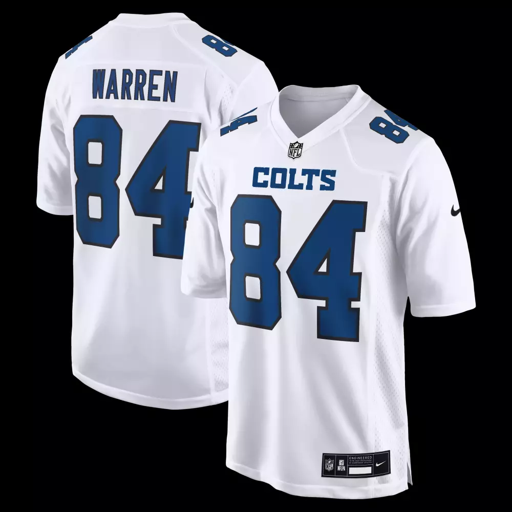Tyler Warren 84 Colts Jersey White Men Fitted Royal Blue Fashion Game