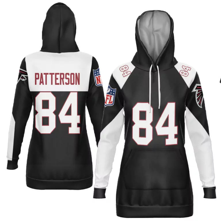 Kyle Pitts 84 Atlanta Falcons Jersey Black Women Hoodie Alternate Split Design White