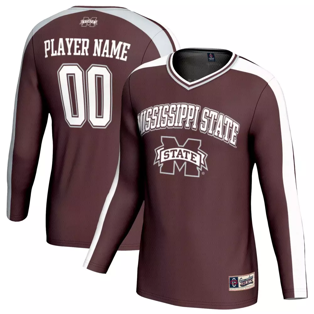 Mississippi State Jersey Maroon Long Sleeve Shirt White Gray Gameday Unisex Fashion