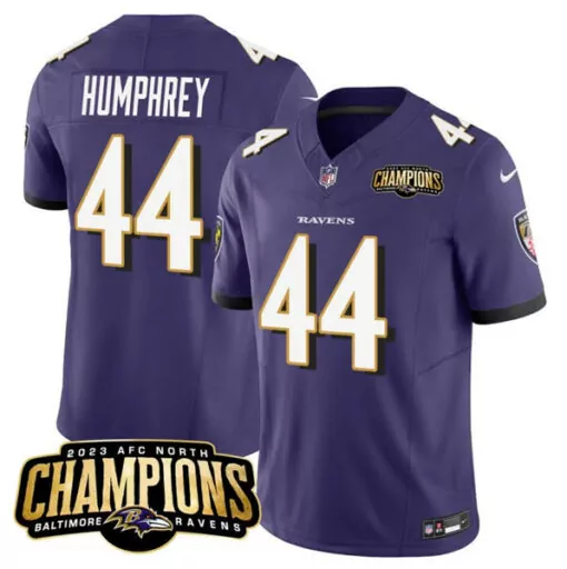 Marlon Humphrey 44 Jersey Purple Baltimore Ravens 2023 AFC North Champions Men NFL