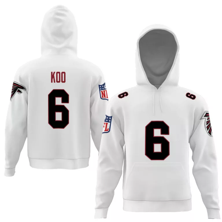 Younghoe Koo 6 Atlanta Falcons Jersey White Men Hoodie Black Red Vapor Limited