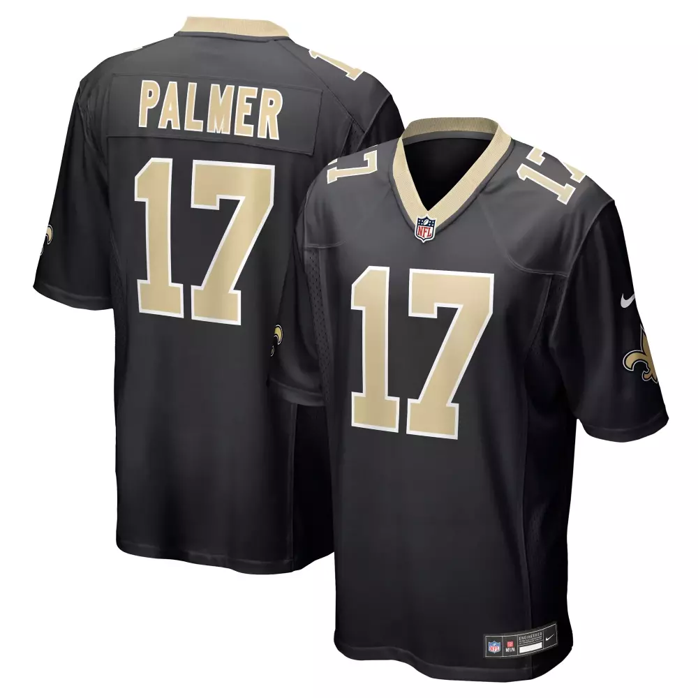Trey Palmer 17 New Orleans Saints Jersey Black Men NFL Gold Game