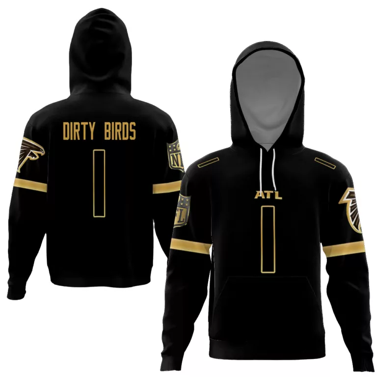 Dirty Birds 1 Atlanta Falcons Jersey Black Men Hoodie Gold