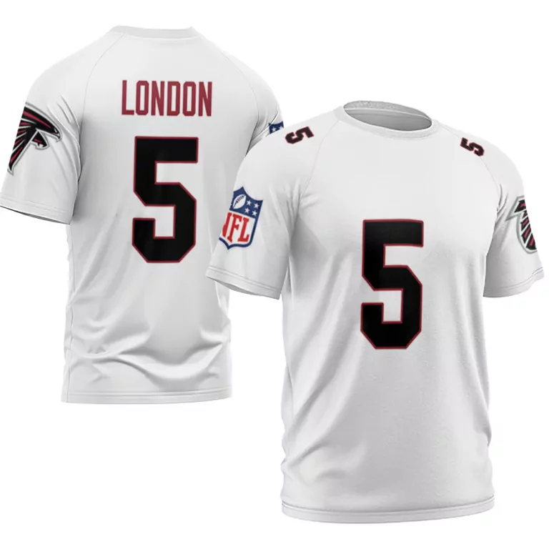 Drake London 5 Atlanta Falcons Jersey White Men Black Red Vapor Limited